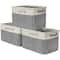 Sorbus; Sorbus 11" Gray Twill Caps Love Live Laugh Storage Basket Set; Category:Baskets; Image:2